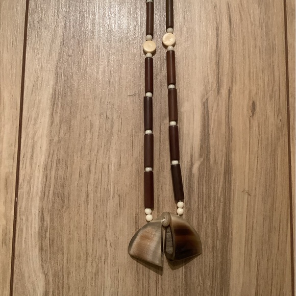 handmade new vintage Horn beaded necklace - Picture 7 of 12